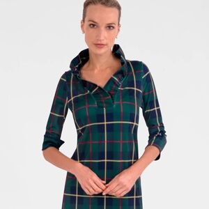 Gretchen Scott Ruffneck Plaidly Cooper Dress M
